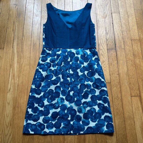 Anthropologie Tabitha Size 4 Blue Watercolor Gems Dot Sleeveless Sheath Dress - Picture 10 of 12